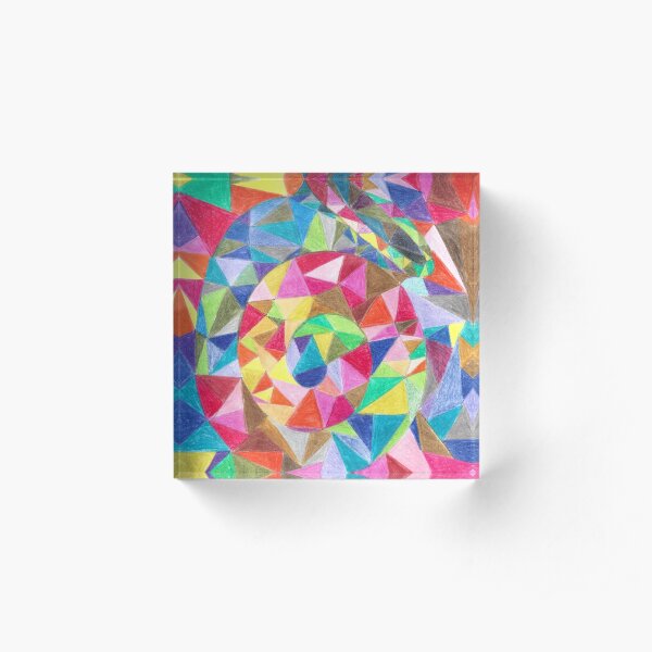 Colourful shell horn Acrylic Block