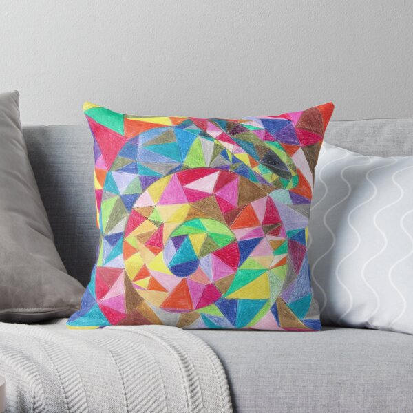 Colourful shell horn Throw Pillow