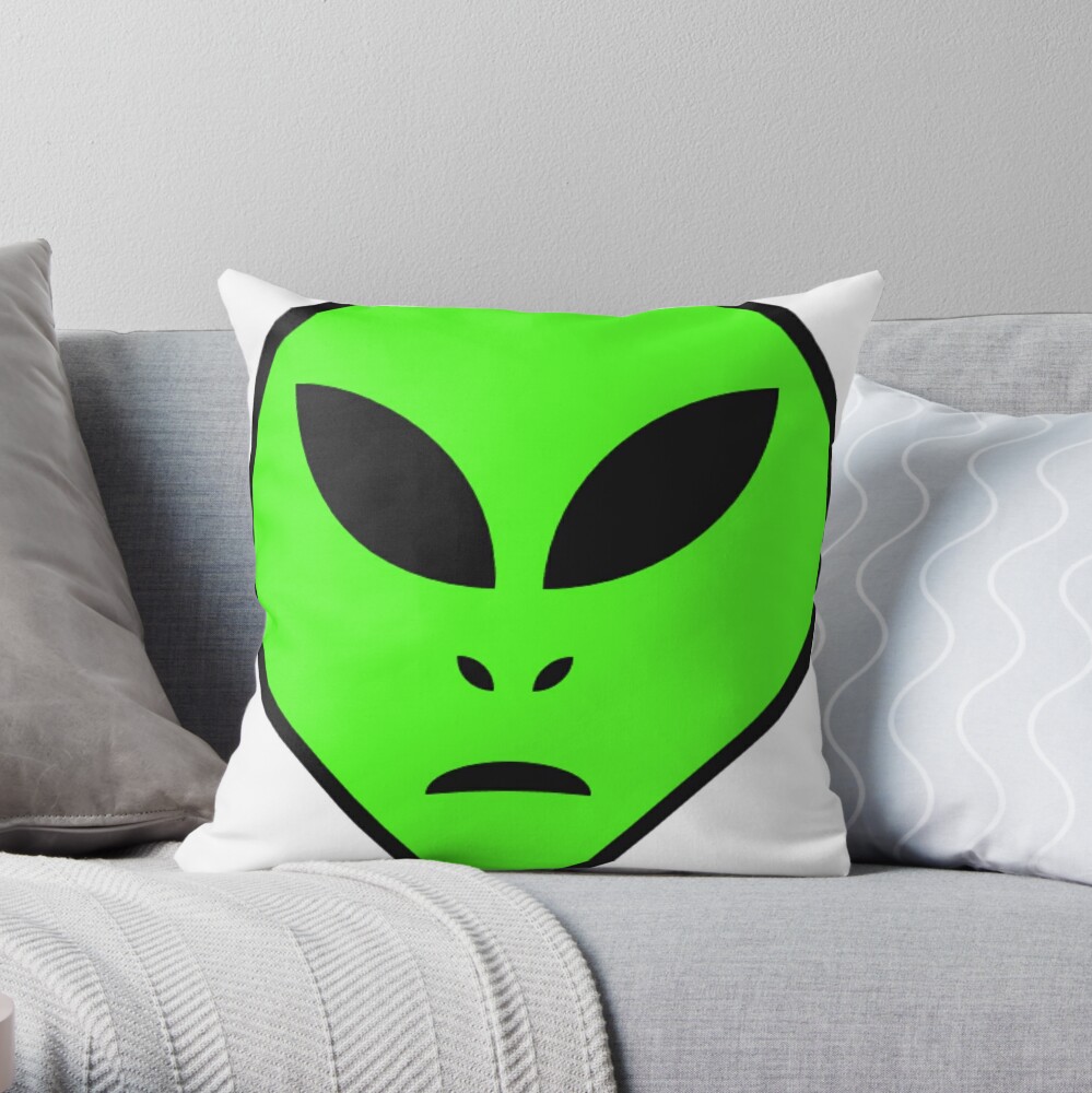 alien emoji pillow