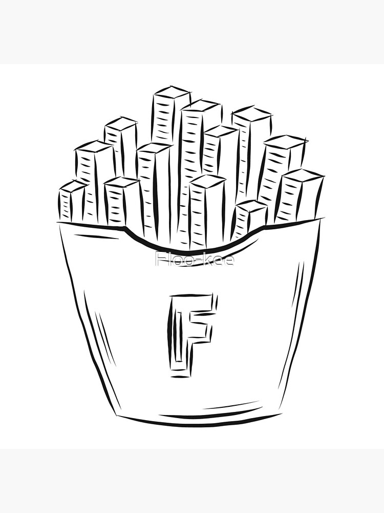 "Einfache Pommes Frites Illustration | Grafik (dunkler Umriss auf