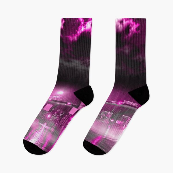 Item preview, Highway Night Tolls In The Rain, Purple Reflections On Asphalt Monochromatic Art designed and sold by Flavio Vieri.