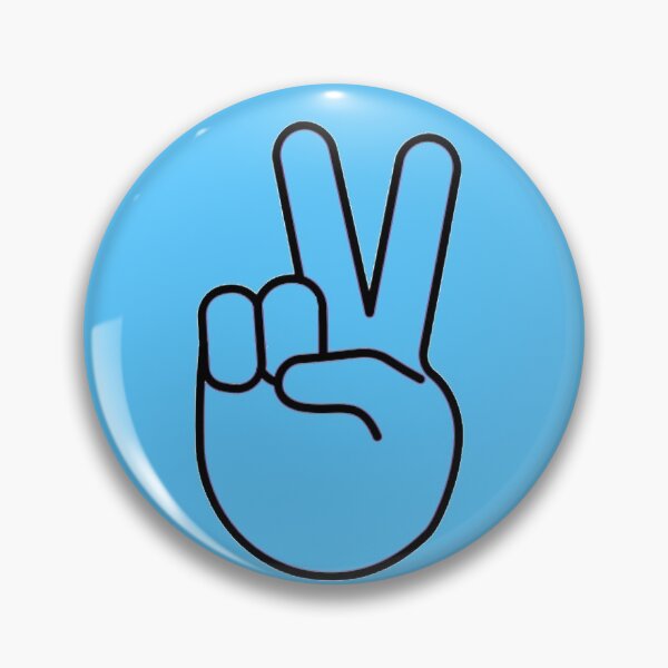 Item preview, Blue Peace Sign Fingers ✌️ Black Outlined Design  designed and sold by byemma.