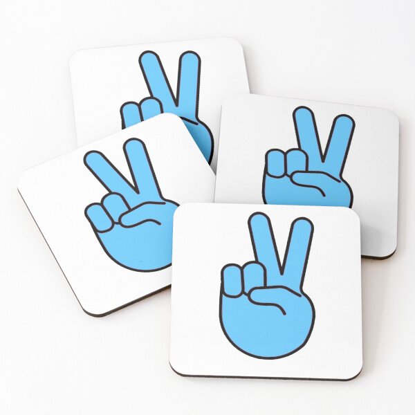 Item preview, Blue Peace Sign Fingers ✌️ Black Outlined Design  designed and sold by byemma.