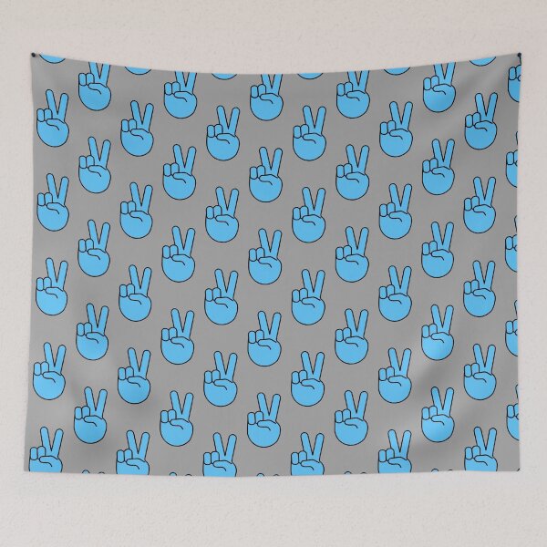 Item preview, Blue Peace Sign Fingers ✌️ Black Outlined Design  designed and sold by byemma.