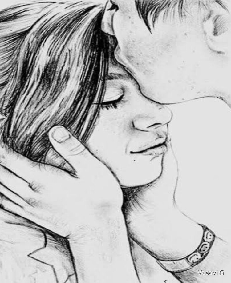 Beautiful Pencil Sketch Of Couple | DesiPainters.com