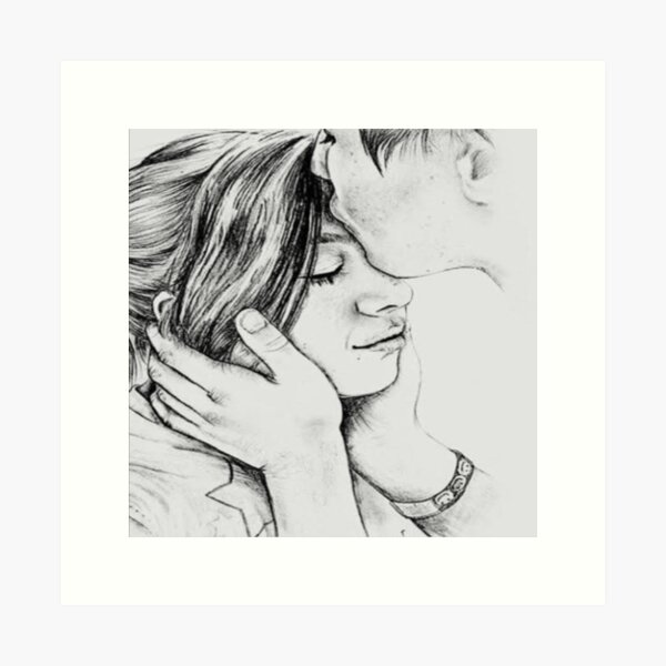 Pencil drawing of Romantic couple step by step | lovely couple drawing, Forehead  Kiss, One Line Art - YouTube