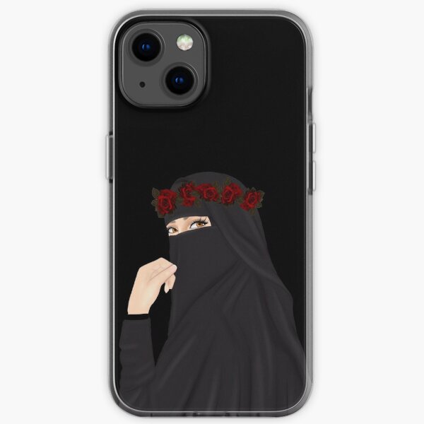Niqab belle femme dessin Coque souple iPhone
