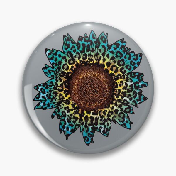 Item preview, Teal Leopard Animal Print Sunflower designed and sold by DigitalPie.