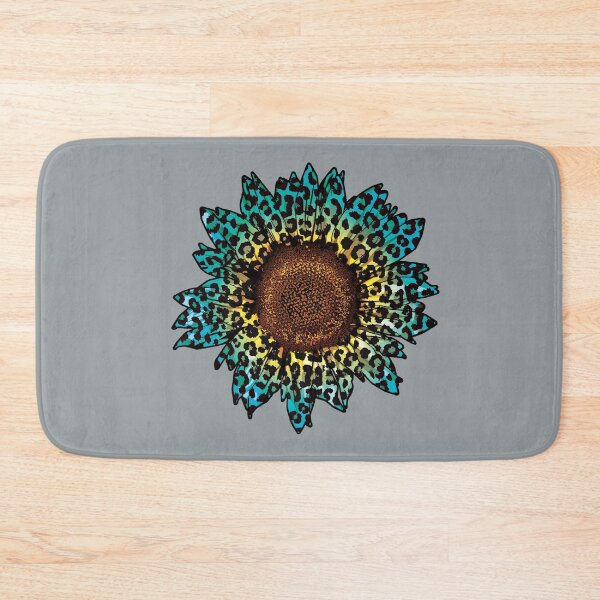 Item preview, Teal Leopard Animal Print Sunflower designed and sold by DigitalPie.