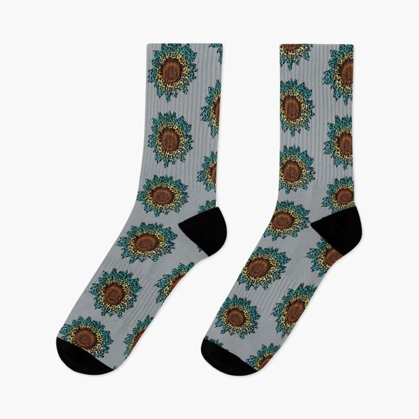 Item preview, Teal Leopard Animal Print Sunflower designed and sold by DigitalPie.