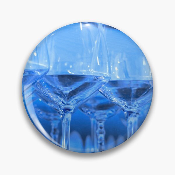Item preview, Giant Wine Glasses In Surreal World In Beach At Sunset Monochromatic Blue Color designed and sold by Flavio Vieri.