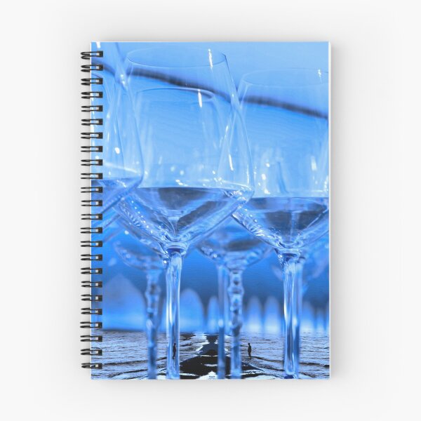 Item preview, Giant Wine Glasses In Surreal World In Beach At Sunset Monochromatic Blue Color designed and sold by Flavio Vieri.