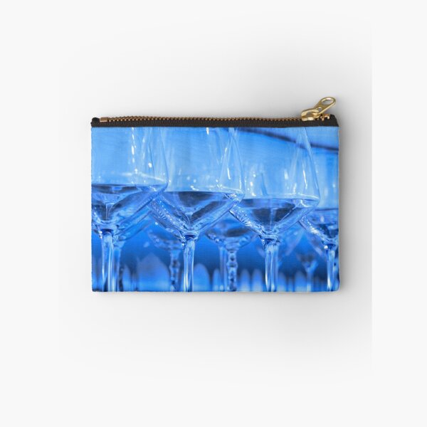 Item preview, Giant Wine Glasses In Surreal World In Beach At Sunset Monochromatic Blue Color designed and sold by Flavio Vieri.