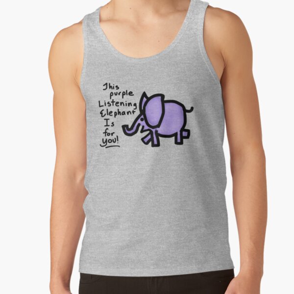 Purple Listening Elephant Tank Top