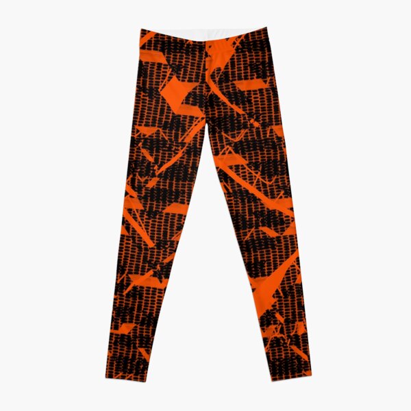 Verrückte Streifen Muster orange Leggings