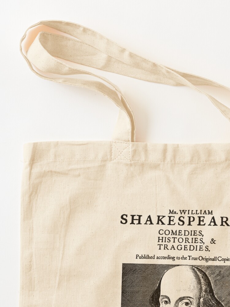 Thumbnail 3 of 5, Tote Bag, Shakespeare First Folio Frontpiece - Simple Black Version designed and sold by Styled Vintage.