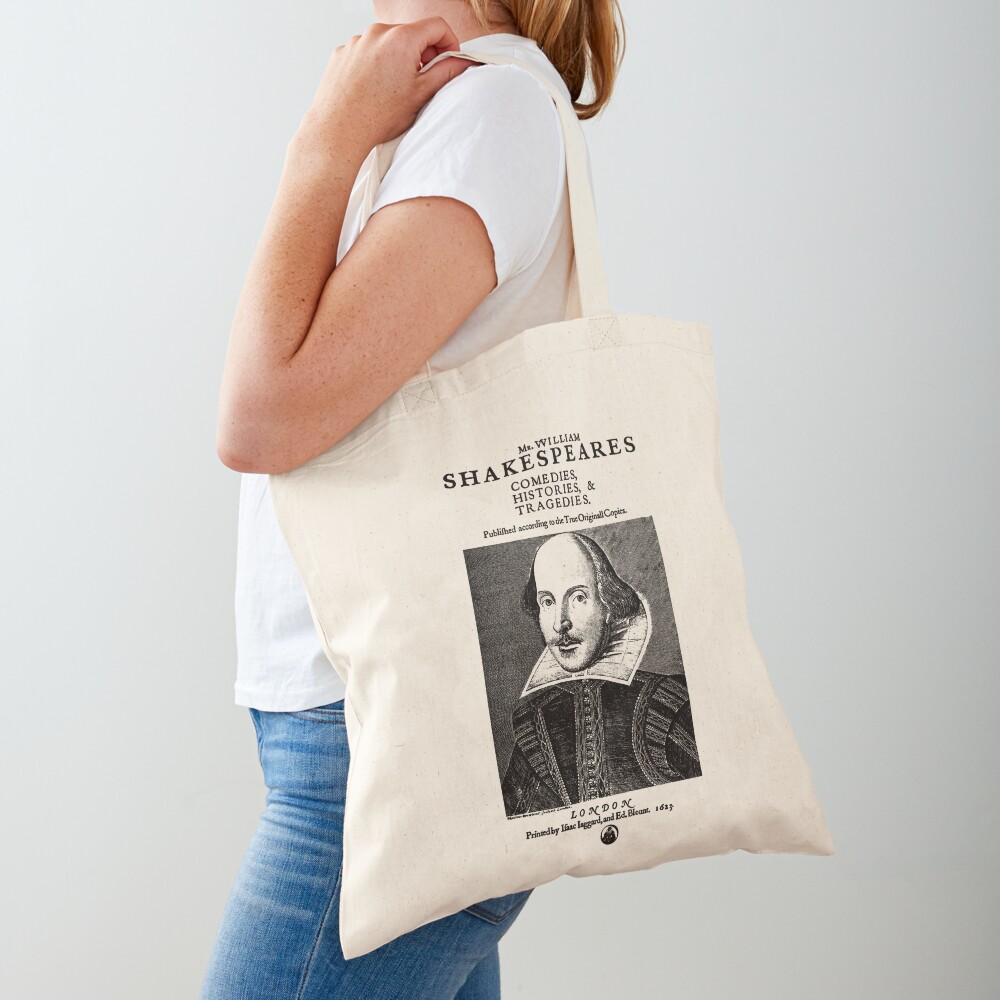 Shakespeare First Folio Frontpiece - Simple Black Version Tote Bag