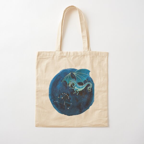 Fantasy Dragon Art Print Cotton Tote Bag