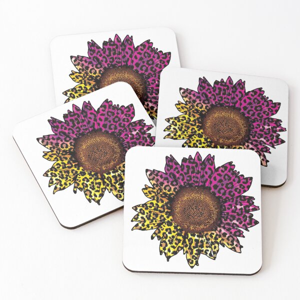 Item preview, Pink and yellow Leopard Animal Print Sunflower designed and sold by DigitalPie.