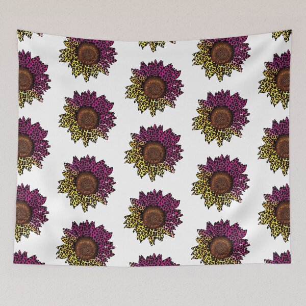 Item preview, Pink and yellow Leopard Animal Print Sunflower designed and sold by DigitalPie.