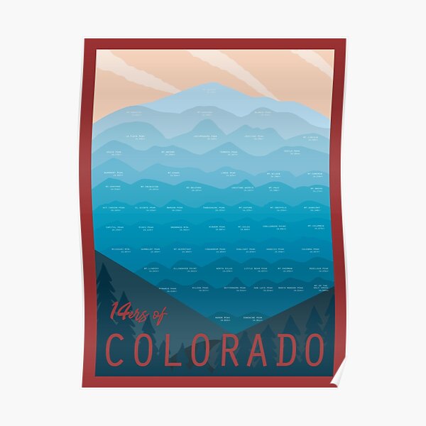 Colorado 14ers Poster Art Print Poster