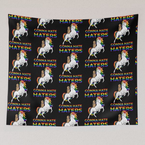 Item preview, LGBT Gay Pride Platypus Riding Unicorn Haters Gonna Hate designed and sold by fatamyfan1.