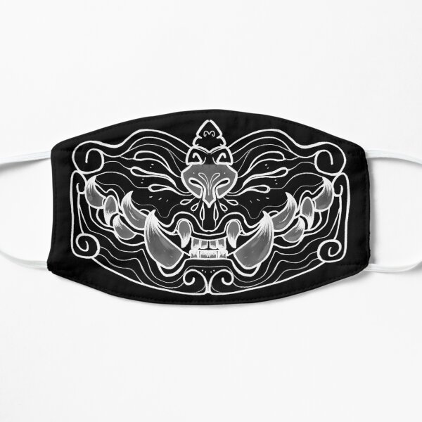 Bite Back Oni Mask (línea blanca) Mascarilla plana