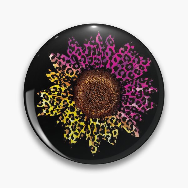 Item preview, Black Pink and yellow Leopard Animal Print Sunflower designed and sold by DigitalPie.