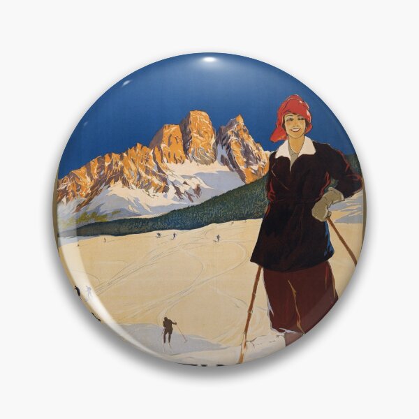 Item preview, Italian Vintage Travel Snow Ski Ad designed and sold by Glimmersmith.
