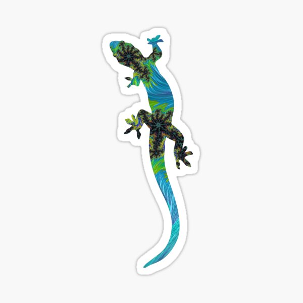 Blue Fractal Lizard for Reptile Lovers Sticker