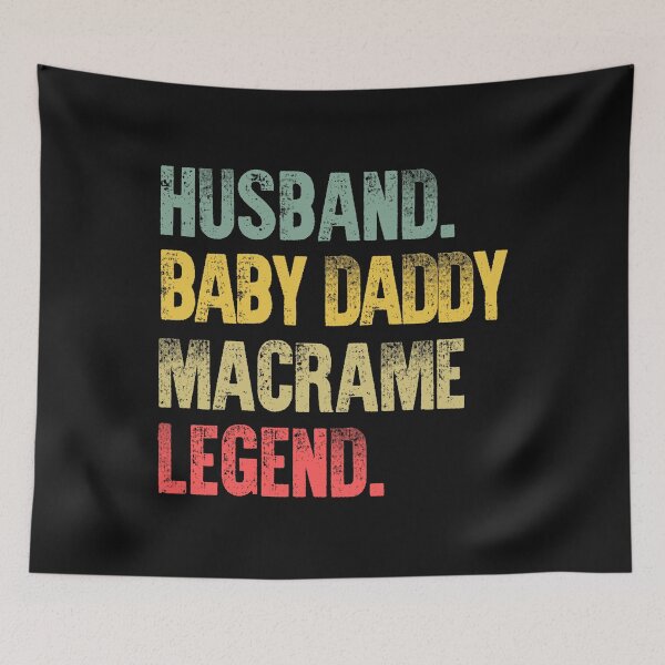 Item preview, Funny Men Vintage T Shirt Husband Baby Daddy Macrame Legend designed and sold by Bendthetrend.