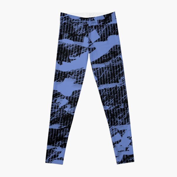 Crazy Pattern stripes lines blue Leggings