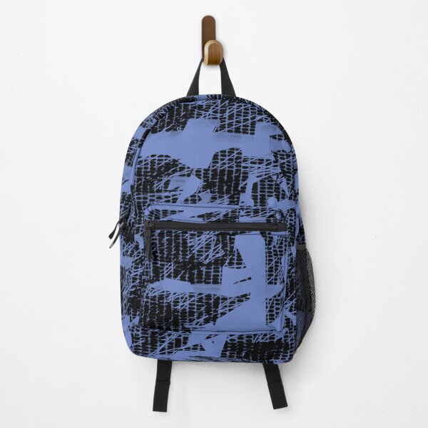 Crazy Pattern stripes lines blue Backpack