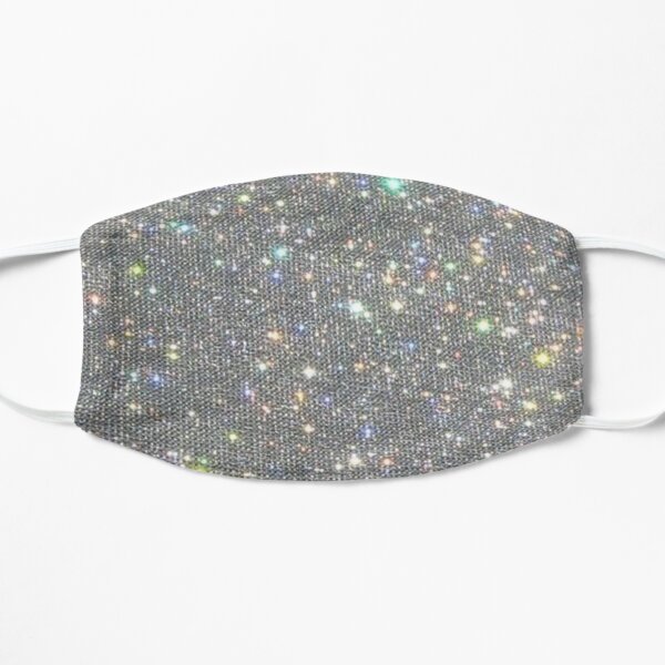 Silver Sparkle Glitter Design Flat Mask
