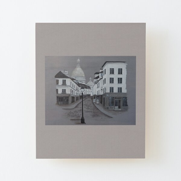 A Walk in Montmartre Wood Mounted Print