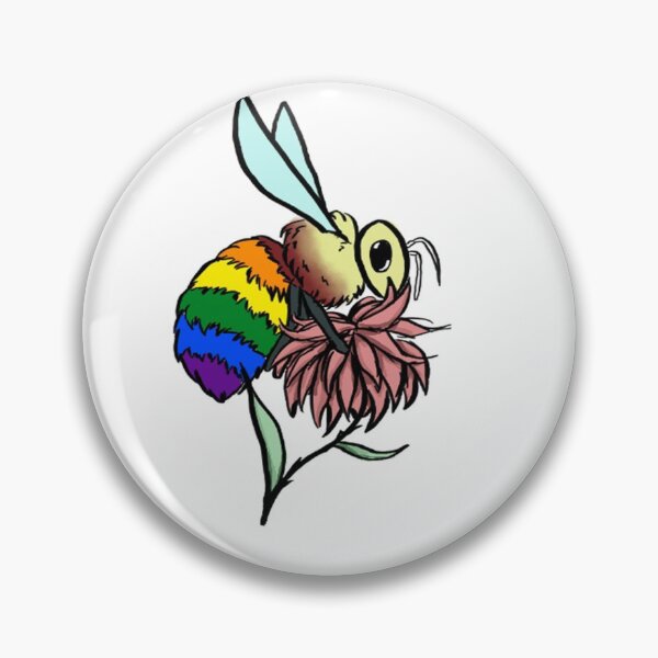 Item preview, Gay pride bee designed and sold by Devon Smith.