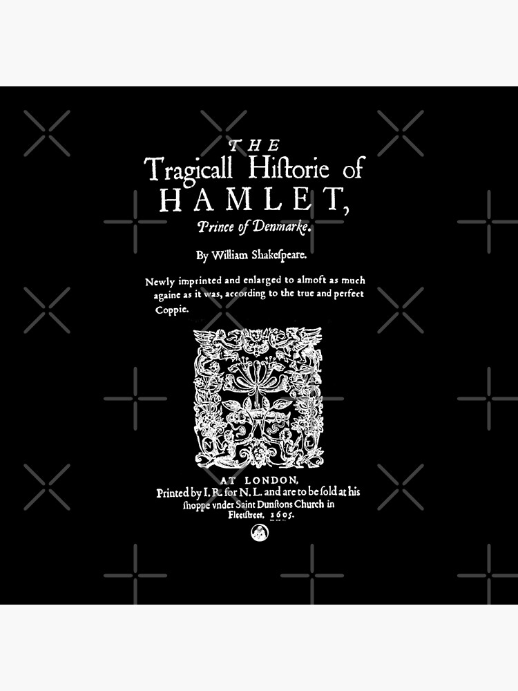 Thumbnail 2 of 2, Tote Bag, Shakespeare's Hamlet Front Piece - Simple White Version designed and sold by Styled Vintage.