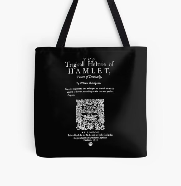 Shakespeare's Hamlet Front Piece - Simple White Version All Over Print Tote Bag