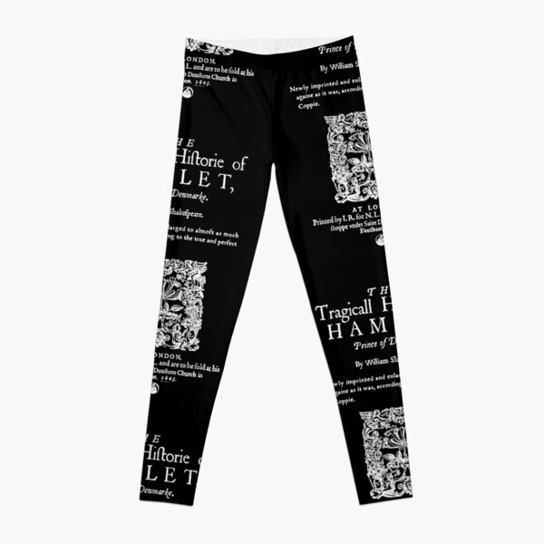 Shakespeare's Hamlet Front Piece - Simple White Version Leggings