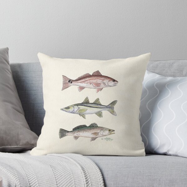 Item preview, "Inshore Slam"  by Amber Marine ~ watercolor redfish, snook, and trout art, © 2013 designed and sold by Amber Marine ~ Wildlife Artist ~ © 2004-2021.