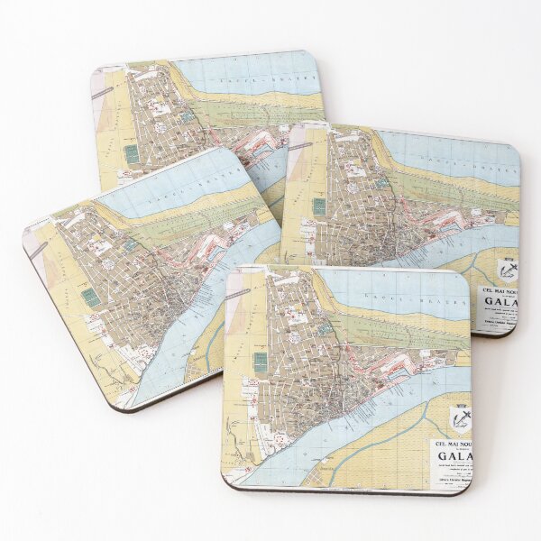 Item preview, Vintage Galati Romania Map (1914) designed and sold by BravuraMedia.