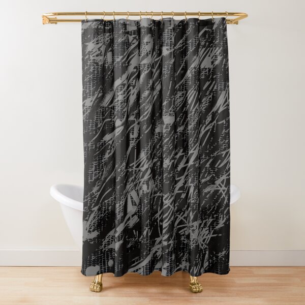 Crazy Pattern stripes grey Shower Curtain
