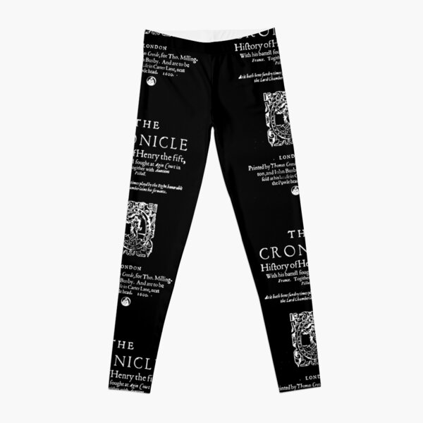 Shakespeare's Henry V Front Piece - Simple White Text Version Leggings