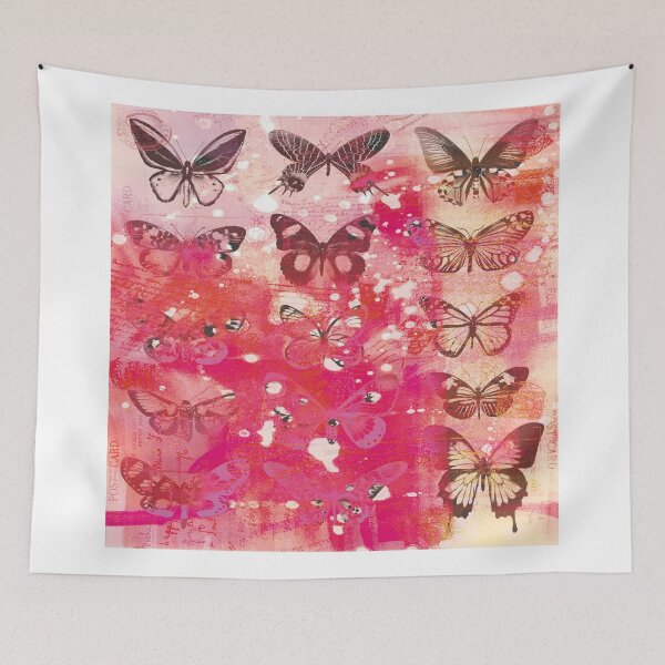 Item preview, butterfly and vintage text collage designed and sold by Carolynne.