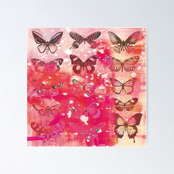 Item preview, butterfly and vintage text collage designed and sold by Carolynne.