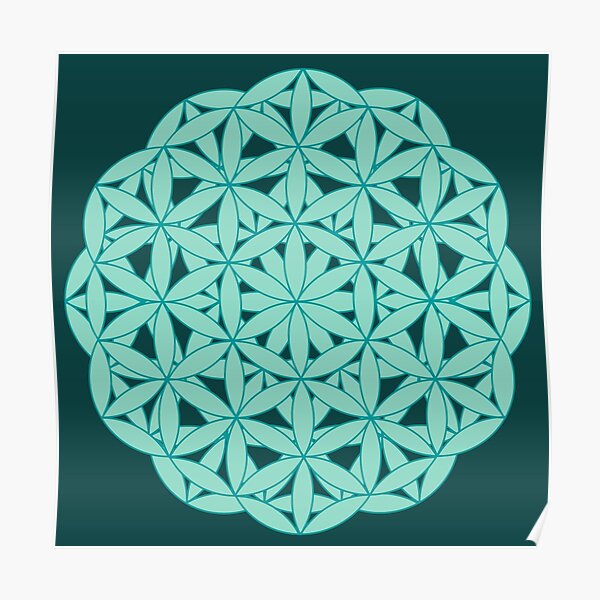 Flower of Life - Greens Poster