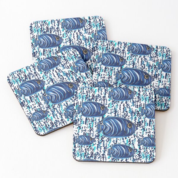 Item preview, Blue Striped Angel Fish Pattern designed and sold by Michelebuttons.