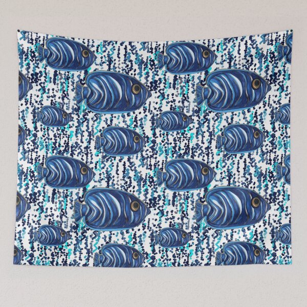 Item preview, Blue Striped Angel Fish Pattern designed and sold by Michelebuttons.