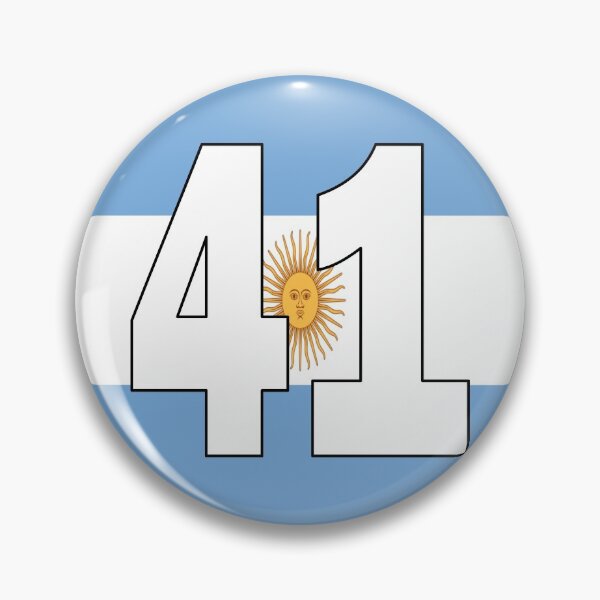 Item preview, Number 41 with Argentina flag on the background designed and sold by AllShirts21.