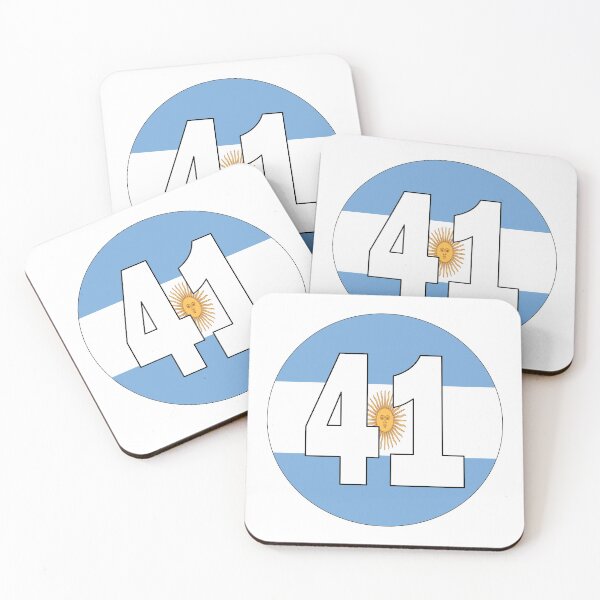 Item preview, Number 41 with Argentina flag on the background designed and sold by AllShirts21.